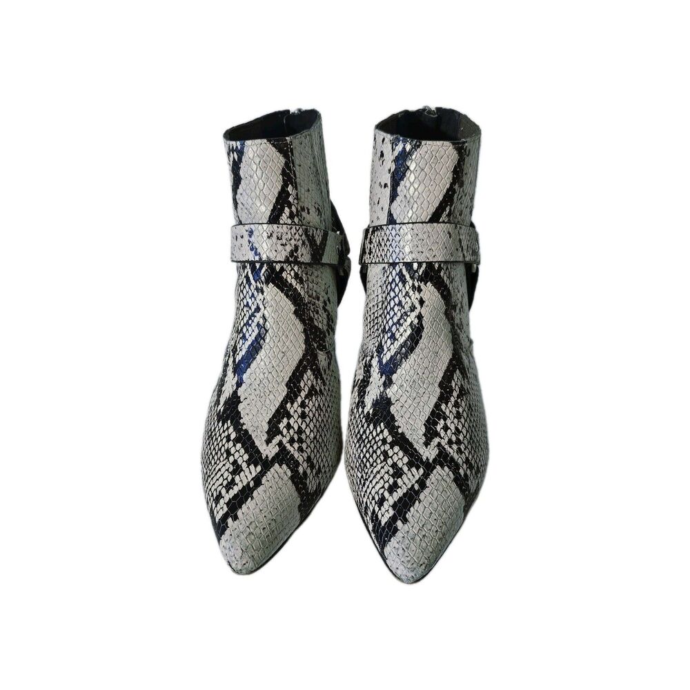 Vince Camuto Snakeskin Ankle Booties Block Heel Size 7.5 - Picture 7 of 7